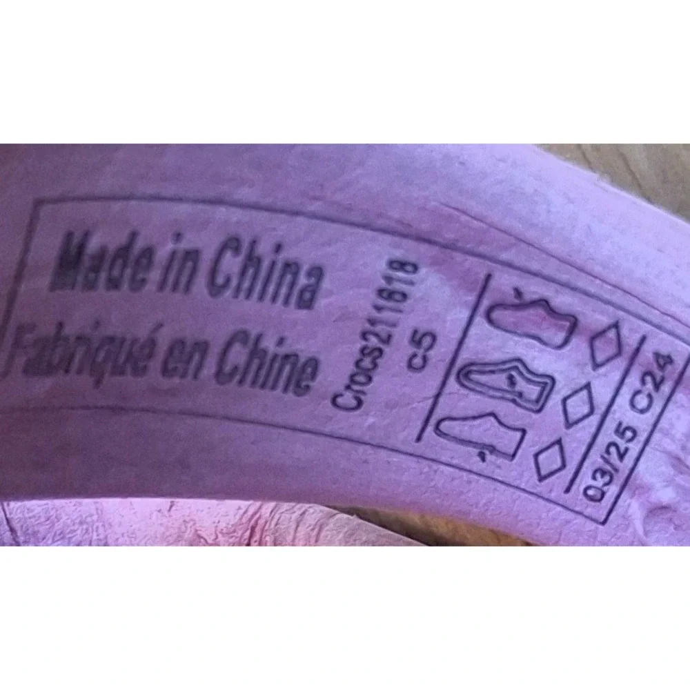 Crocs Classic Clog Kids Toddler C5 Pink Marbled Slip On Comfort Shoes Sandals